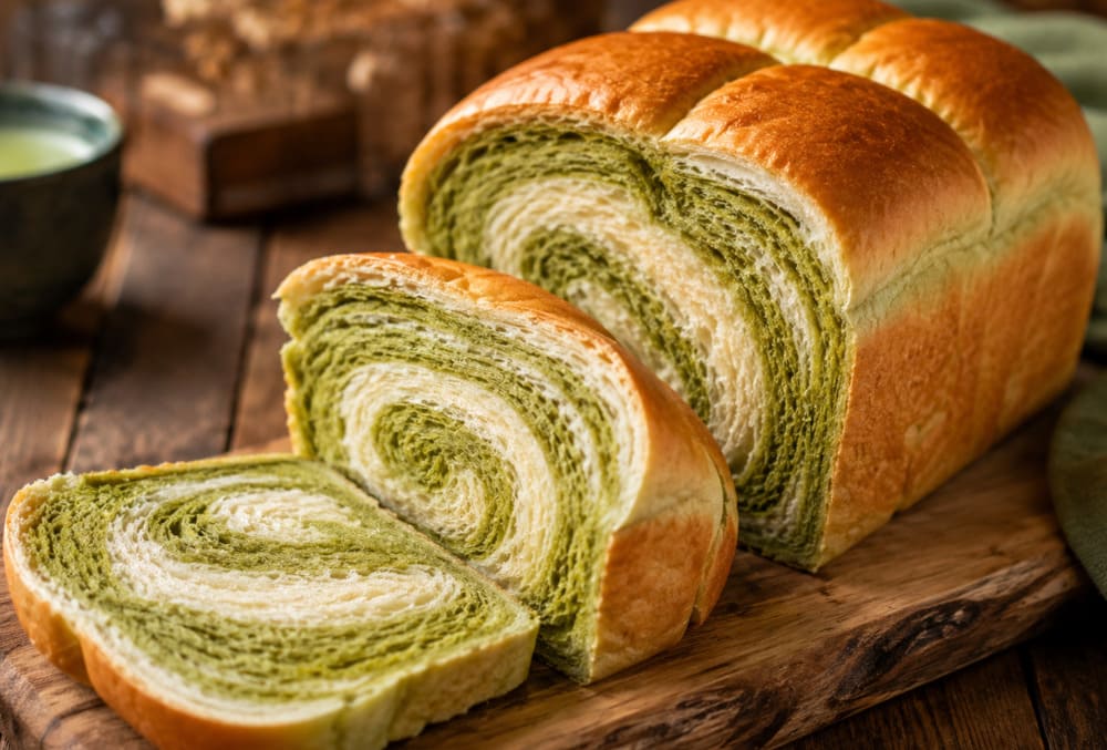 Matcha swirl milk bread